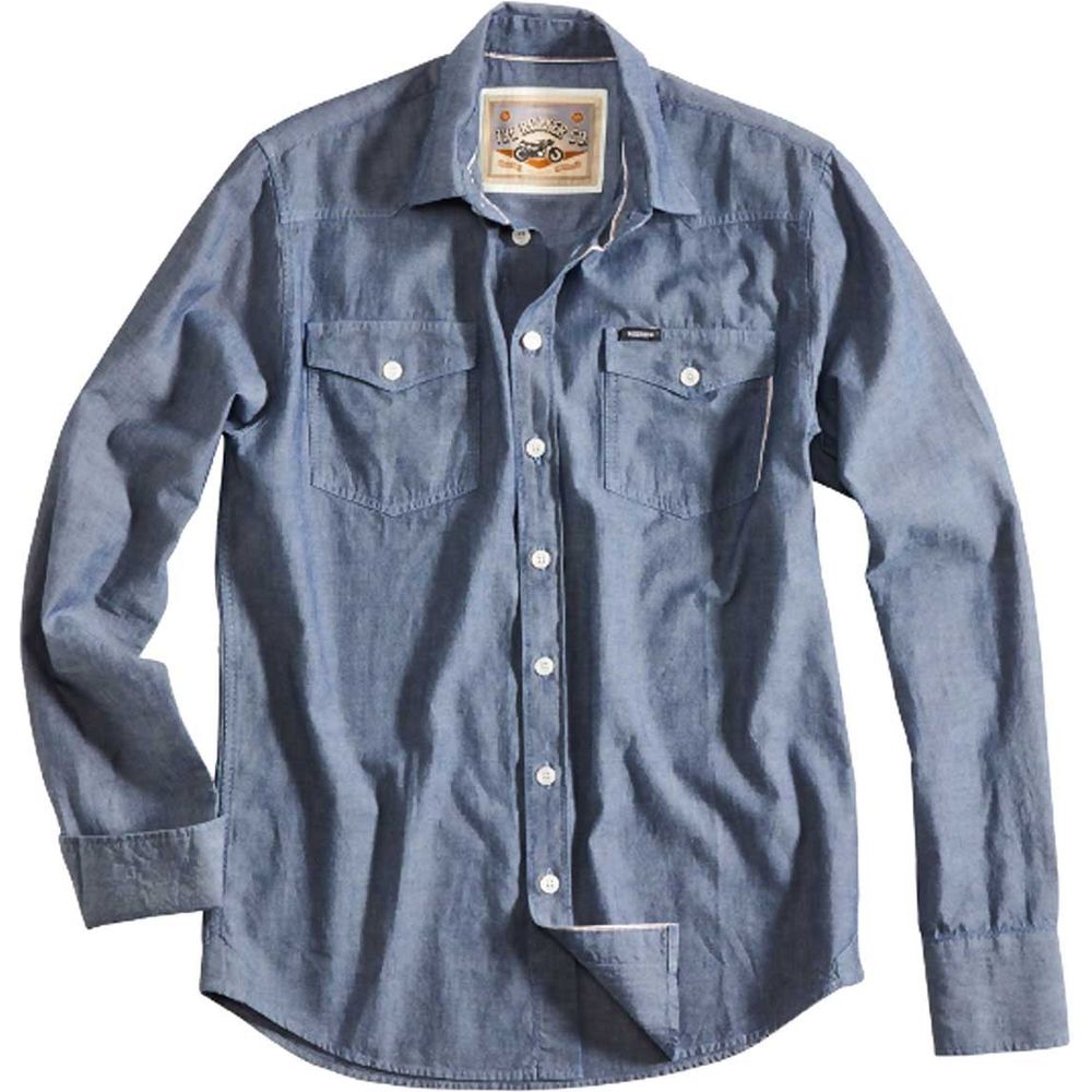 Rokker Michigan Shirt Blue FREE 1 YEAR Returns, FREE UK Delivery | ThrottleChimp