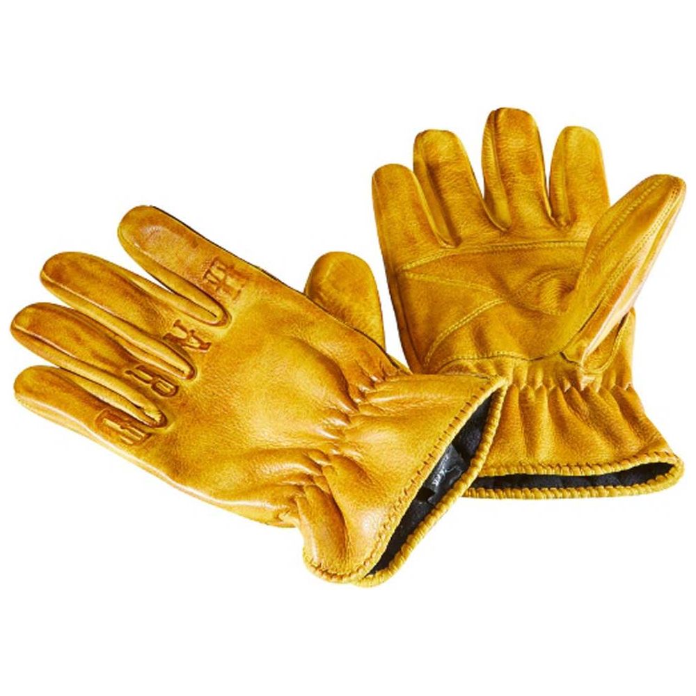 Rokker Ride Hard Leather Gloves Natural Yellow FREE 1 YEAR Returns, FREE UK Delivery | ThrottleChimp