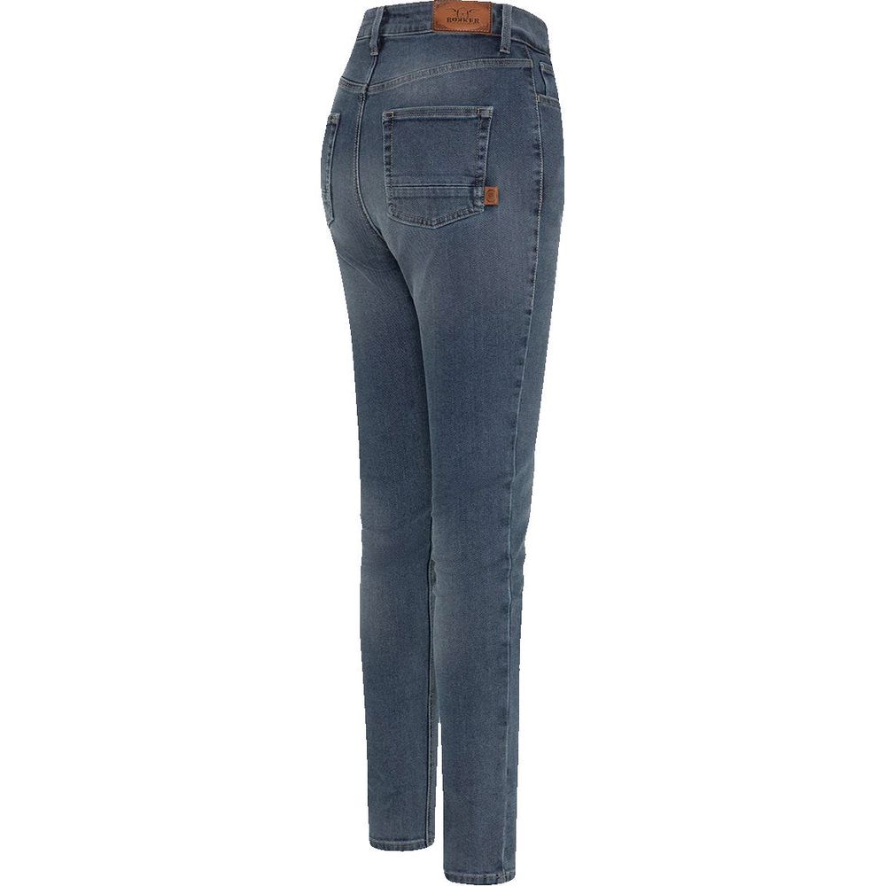 Rokker Rokkertech High Waist AA Denim Jeans Washed Blue FREE 1 YEAR Returns, FREE UK Delivery | ThrottleChimp