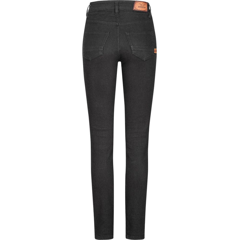 Rokker Rokkertech Ladies High Waist Denim Jeans Black FREE 1 YEAR Returns, FREE UK Delivery | ThrottleChimp
