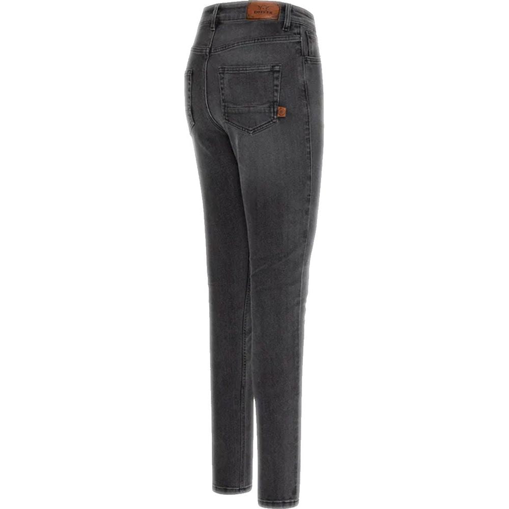 Rokker Rokkertech Ladies High Waist Denim Jeans Dark Grey FREE 1 YEAR Returns, FREE UK Delivery | ThrottleChimp