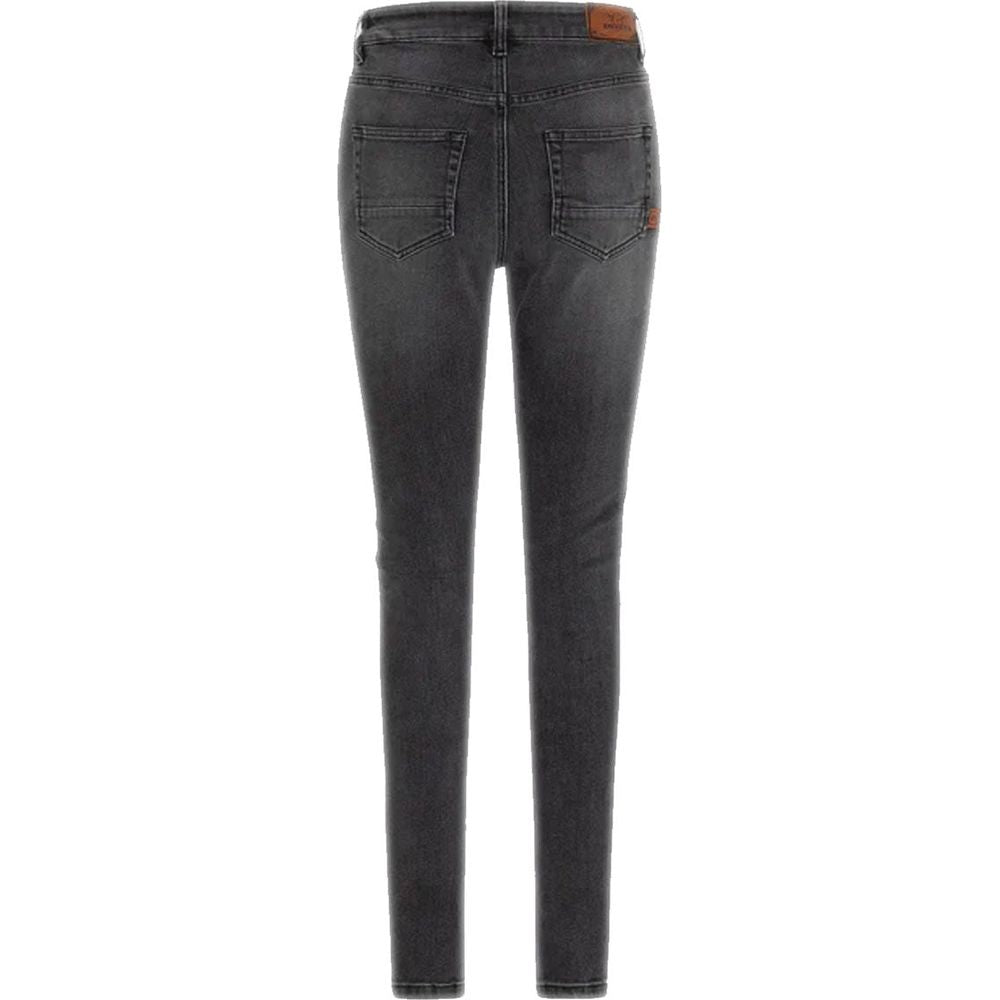 Rokker Rokkertech Ladies High Waist Denim Jeans Dark Grey FREE 1 YEAR Returns, FREE UK Delivery | ThrottleChimp