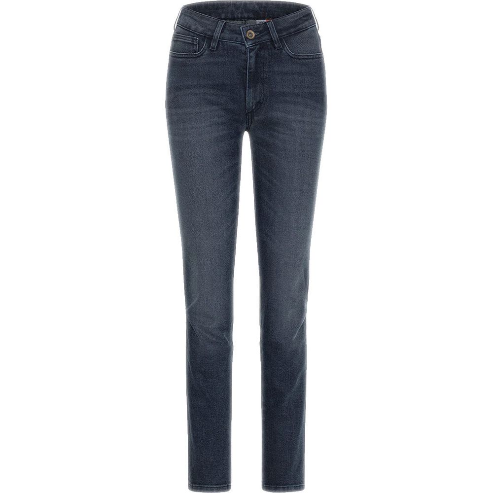 Rokker Rokkertech Ladies Mid-Rise Straight Fit Denim Jeans Blue FREE 1 YEAR Returns, FREE UK Delivery | ThrottleChimp