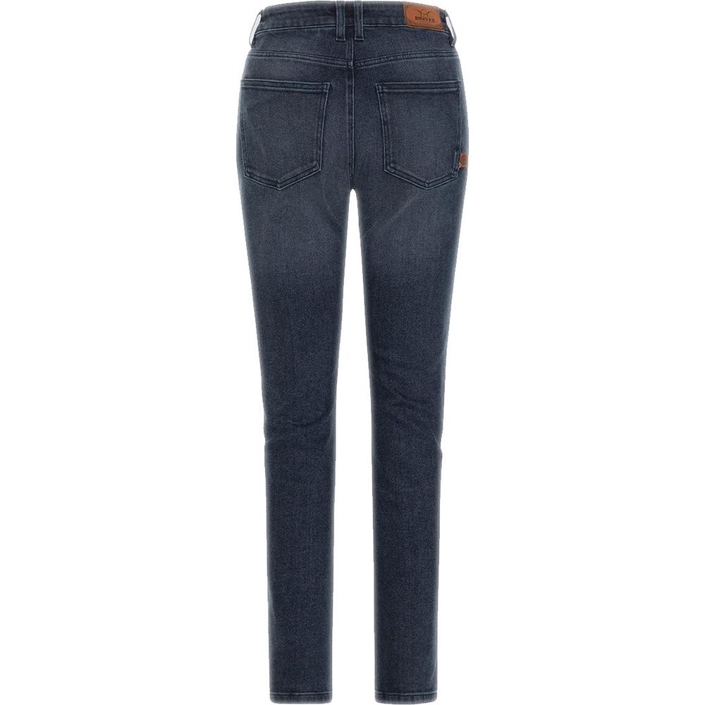 Rokker Rokkertech Ladies Mid-Rise Straight Fit Denim Jeans Blue FREE 1 YEAR Returns, FREE UK Delivery | ThrottleChimp