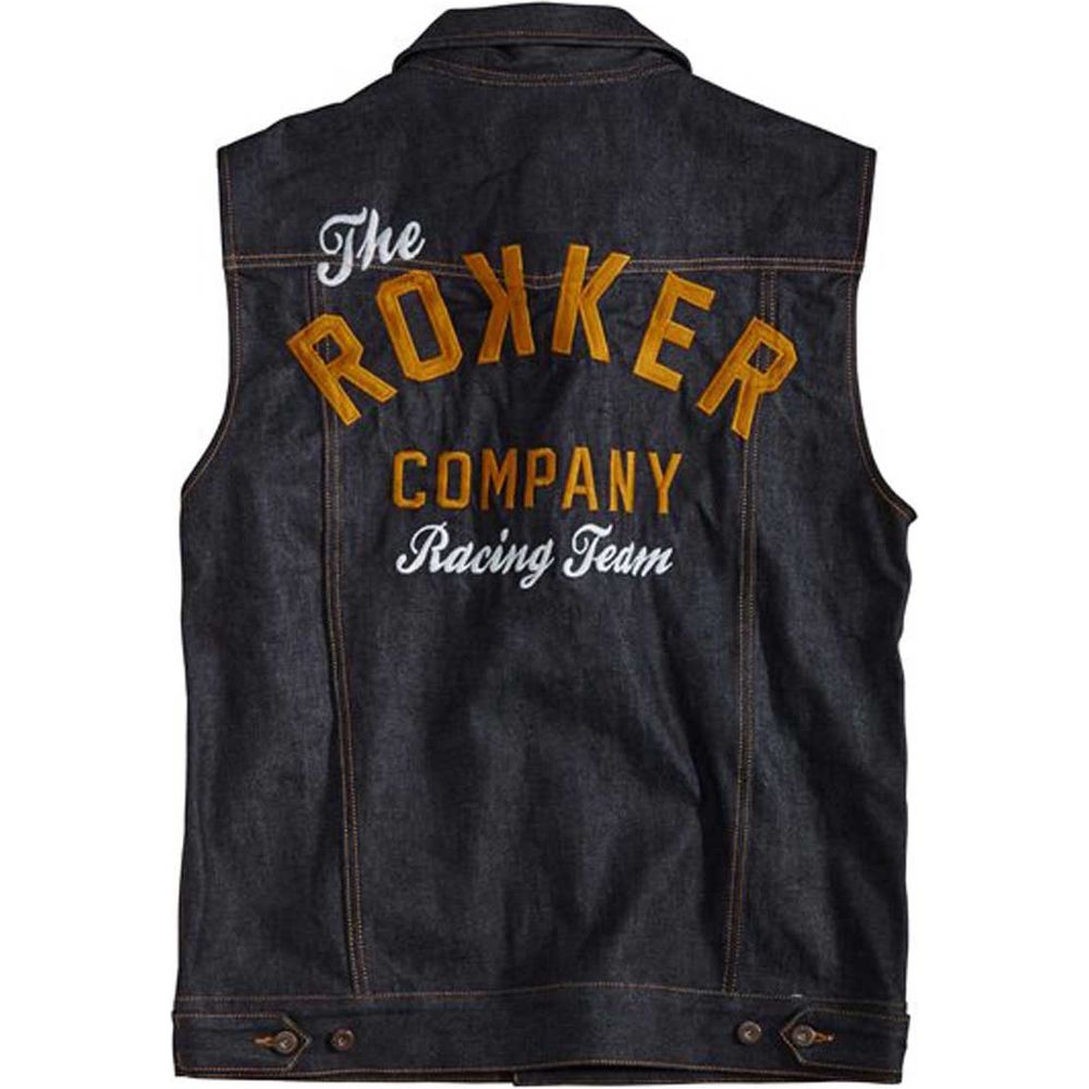Rokker Team Denim Vest Blue FREE 1 YEAR Returns, FREE UK Delivery | ThrottleChimp