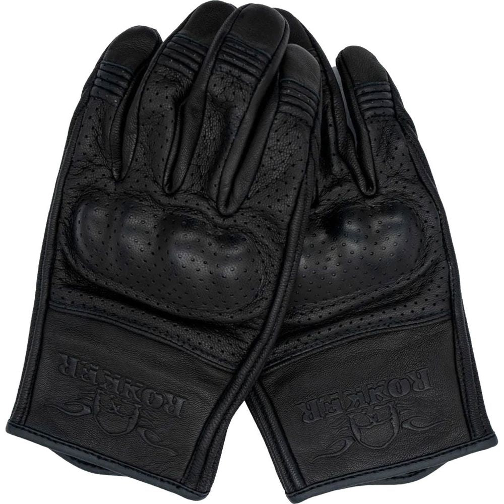 Rokker Tucson Perforated Leather Gloves Black FREE 1 YEAR Returns, FREE UK Delivery | ThrottleChimp