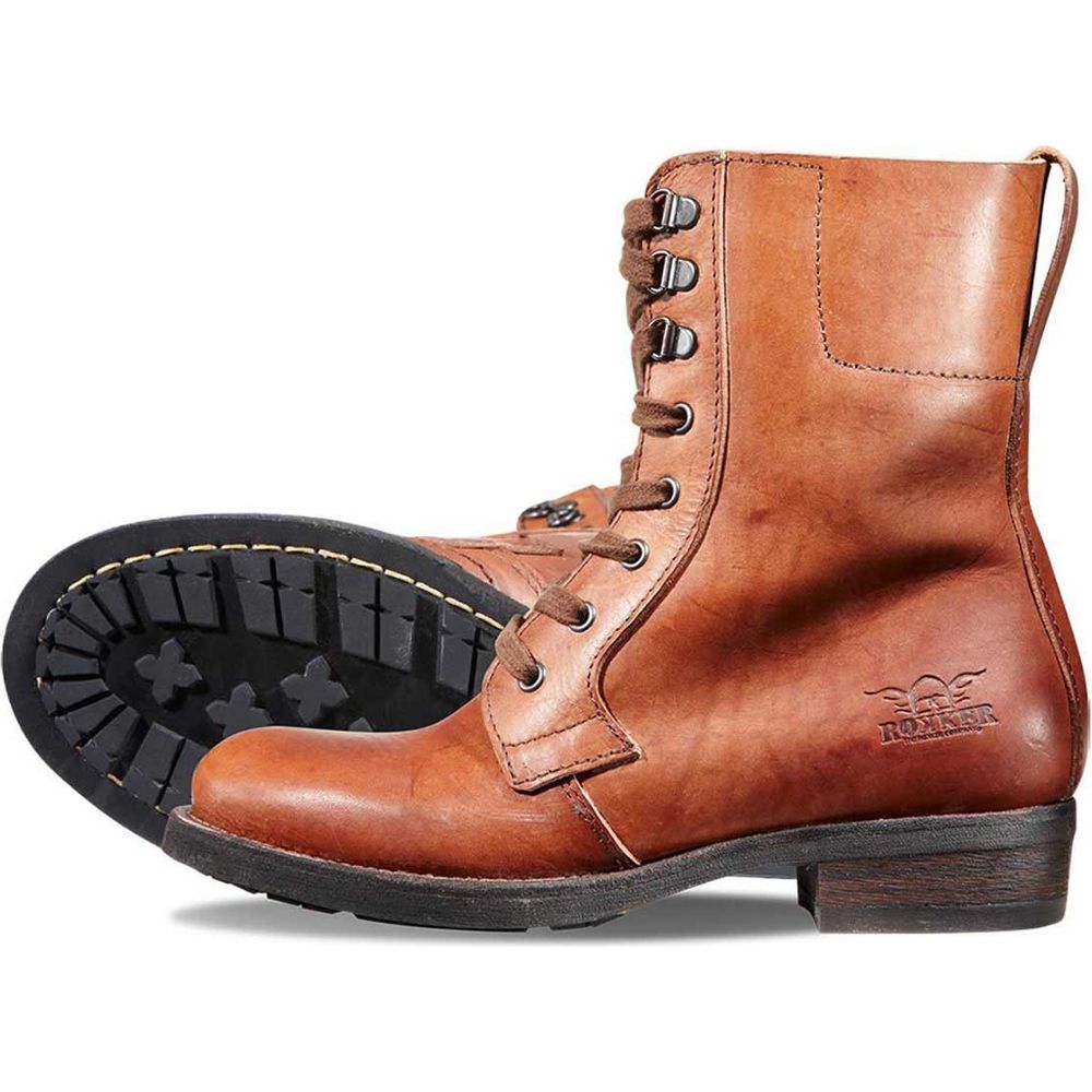 Rokker Urban Racer Ladies Leather Boots Brown FREE 1 YEAR Returns, FREE UK Delivery | ThrottleChimp