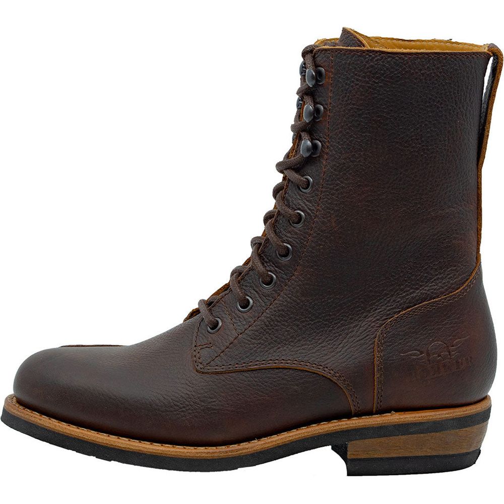 Rokker Urban Rebel Ladies Leather Boots Brown FREE 1 YEAR Returns, FREE UK Delivery | ThrottleChimp