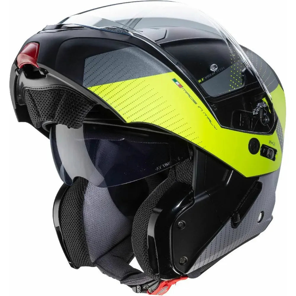 Caberg Horus Scout Flip-Up Helmet Matt Black / Yellow FREE 1 YEAR Returns, FREE UK Delivery | ThrottleChimp