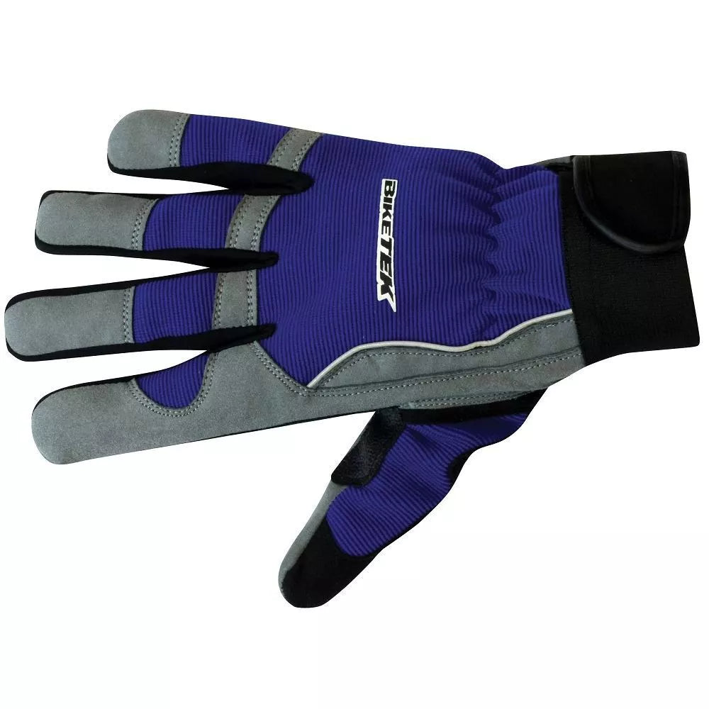 BikeTek Full-Finger Mechanics Gloves Blue FREE 1 YEAR Returns, FREE UK Delivery | ThrottleChimp
