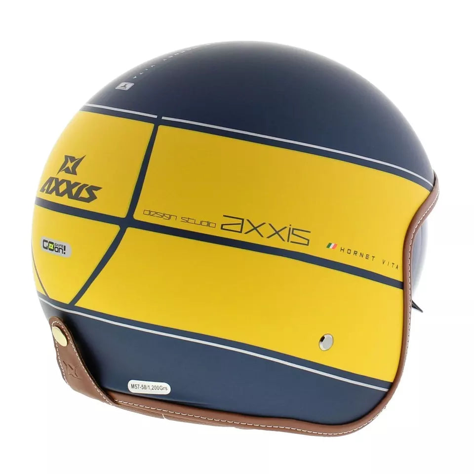 Axxis Hornet SV Vita C3 Open Face Helmet Matt Yellow FREE 1 YEAR Returns, FREE UK Delivery | ThrottleChimp