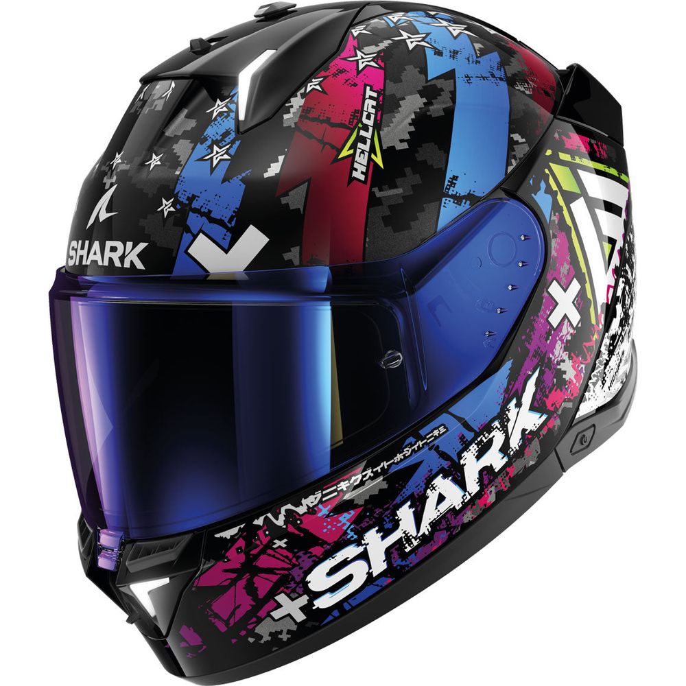 Shark Skwal i3 Full Face Helmet Hellcat White / Blue / Black FREE 1 YEAR Returns, FREE UK Delivery | ThrottleChimp