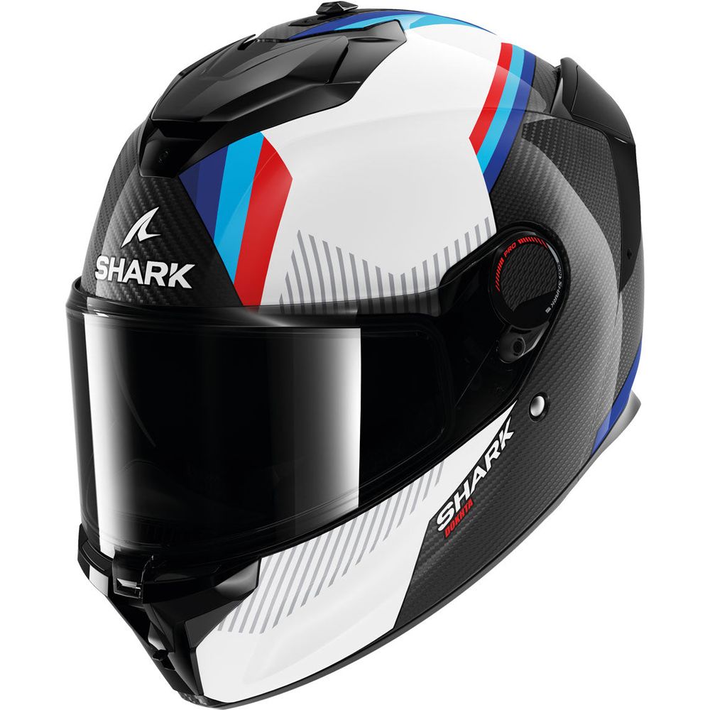 Shark Spartan GT PRO Carbon Full Face Helmet Dokhta White / Blue / Red FREE 1 YEAR Returns, FREE UK Delivery | ThrottleChimp