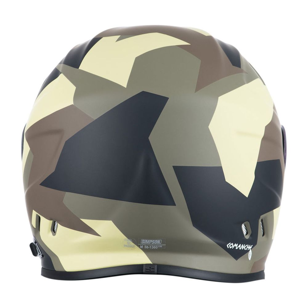 Simpson Venom Comanche ECE 22.06 Full Face Helmet Green / Brown FREE 1 YEAR Returns, FREE UK Delivery | ThrottleChimp