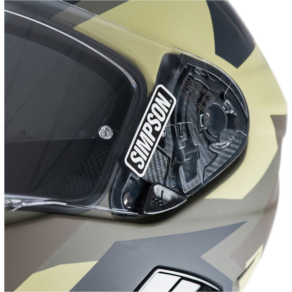Simpson Venom Comanche ECE 22.06 Full Face Helmet Green / Brown FREE 1 YEAR Returns, FREE UK Delivery | ThrottleChimp