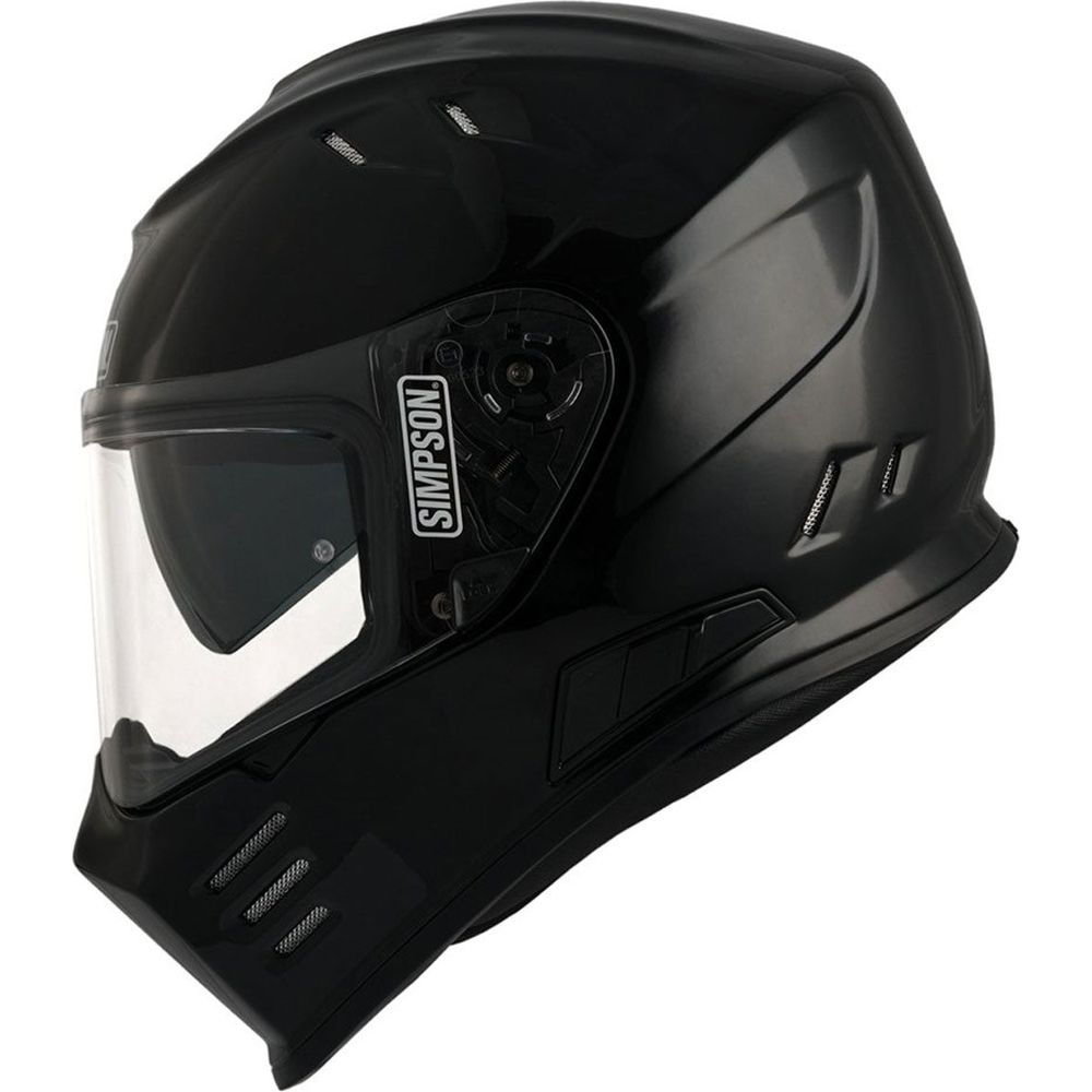 Simpson Venom Solid ECE 22.06 Full Face Helmet Gloss Black FREE 1 YEAR Returns, FREE UK Delivery | ThrottleChimp