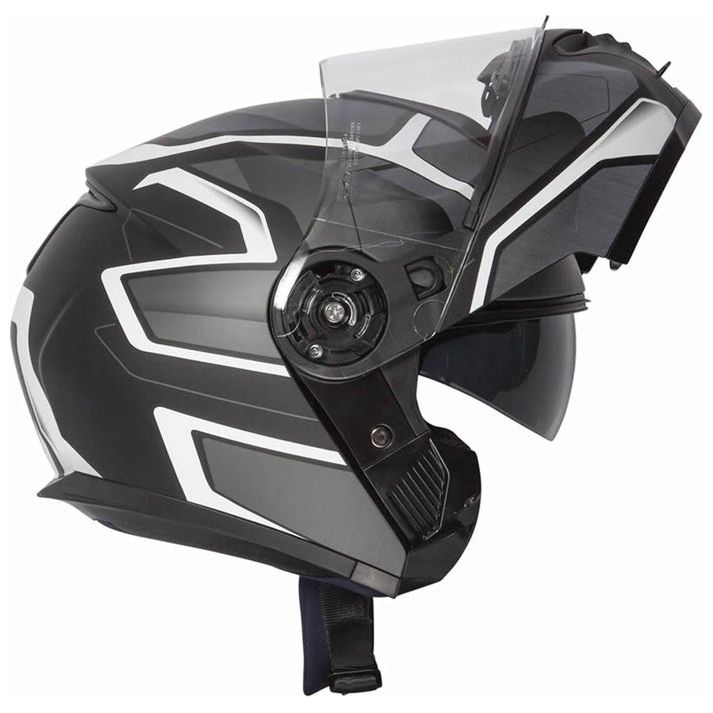 Spada Orion Slate Flip-Up Helmet Matt Black / White / Silver FREE 1 YEAR Returns, FREE UK Delivery | ThrottleChimp