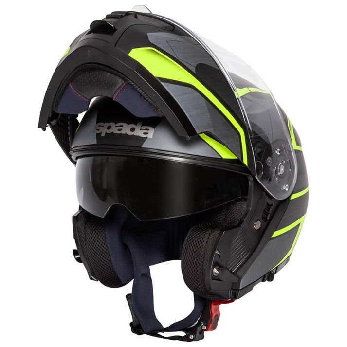 Spada Orion Slate Flip-Up Helmet Matt Black / Yellow FREE 1 YEAR Returns, FREE UK Delivery | ThrottleChimp