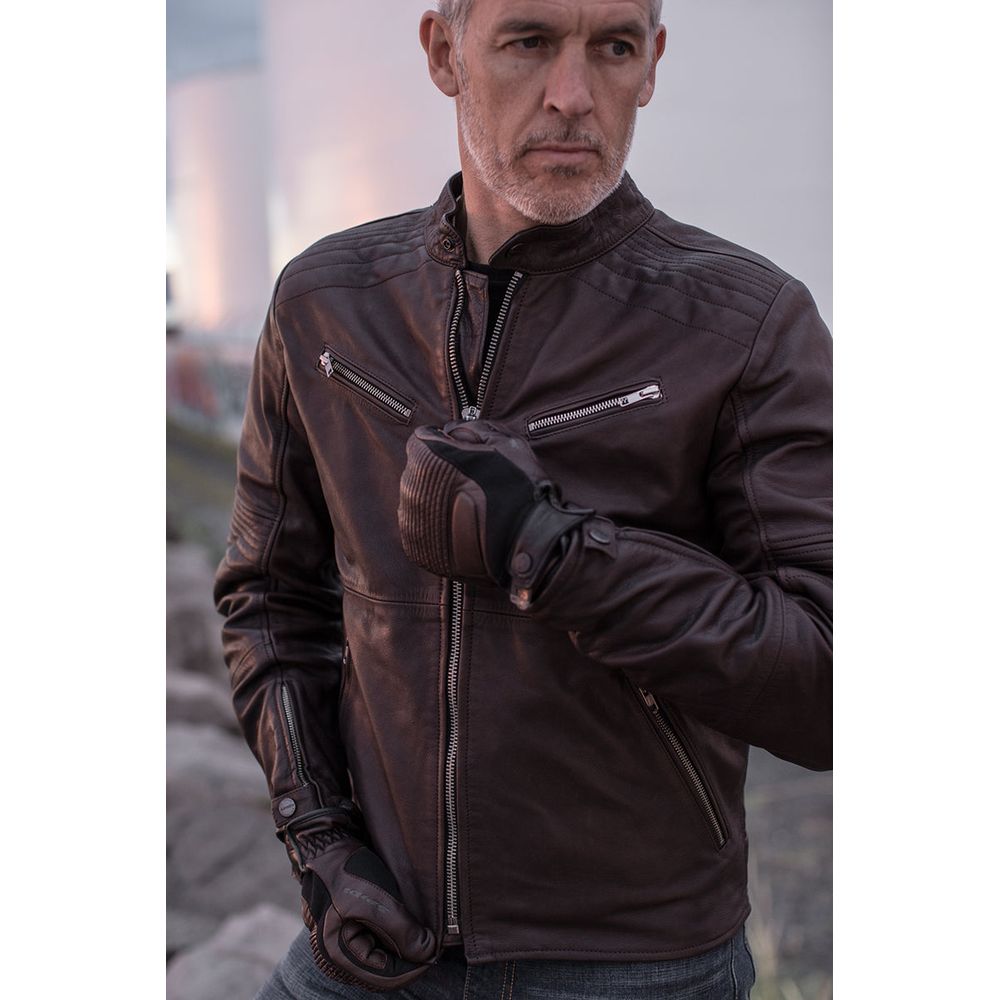Spidi Garage CE Leather Jacket Brown FREE 1 YEAR Returns, FREE UK Delivery | ThrottleChimp