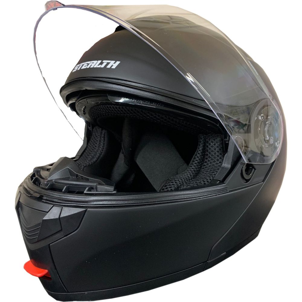Stealth V159 Flip-Up Helmet Plain Matt Black FREE 1 YEAR Returns, FREE UK Delivery | ThrottleChimp