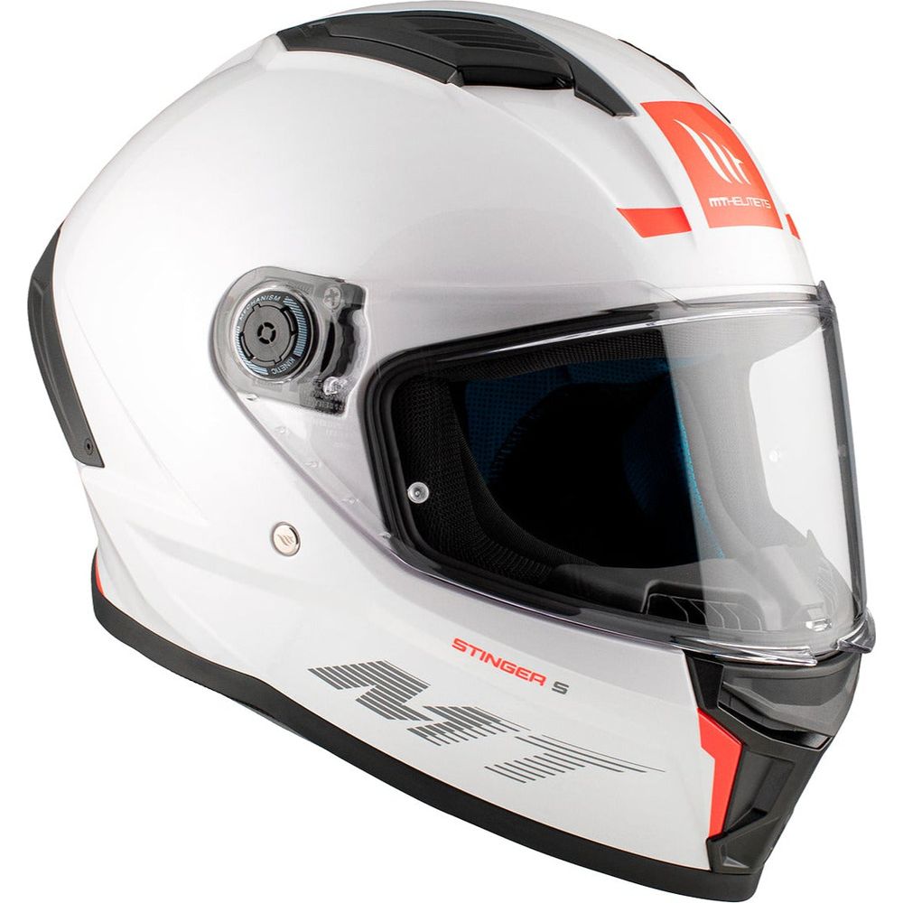 MT Stinger 2 A0 Full Face Helmet Gloss White FREE 1 YEAR Returns, FREE UK Delivery | ThrottleChimp