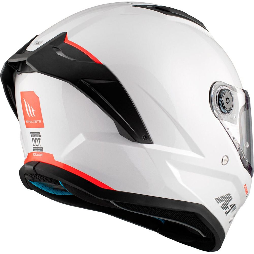 MT Stinger 2 A0 Full Face Helmet Gloss White FREE 1 YEAR Returns, FREE UK Delivery | ThrottleChimp
