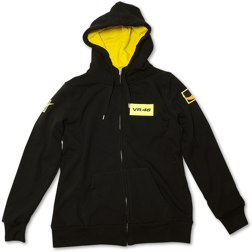 VR46 Rossi 46 Ladies Zip Fleece Hoodie Black FREE 1 YEAR Returns, FREE UK Delivery | ThrottleChimp