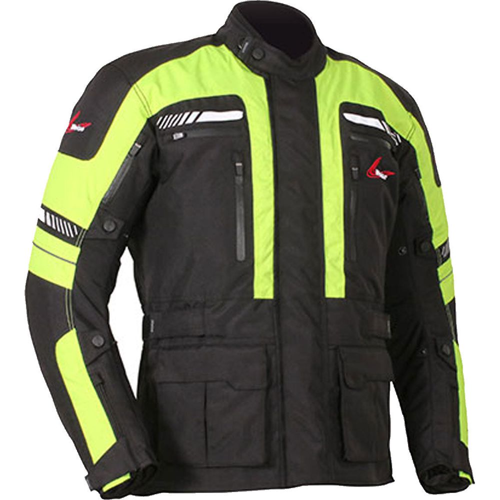Weise Ottawa Textile Jacket Black / Neon Yellow FREE 1 YEAR Returns, FREE UK Delivery | ThrottleChimp