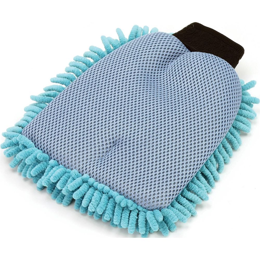 Bike It BikeTek 2-IN-1 Long-Pile Chenille & Sponge Wash Mit FREE 1 YEAR Returns, FREE UK Delivery | ThrottleChimp