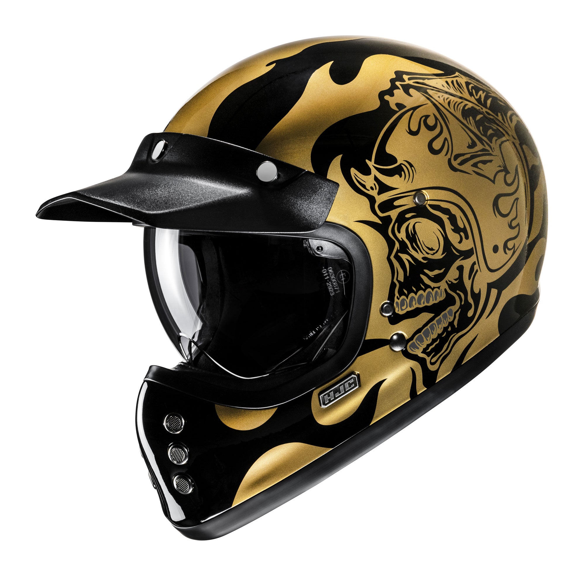 HJC V60 Flame Full Face Helmet MC9 Gold FREE 1 YEAR Returns, FREE UK Delivery | ThrottleChimp